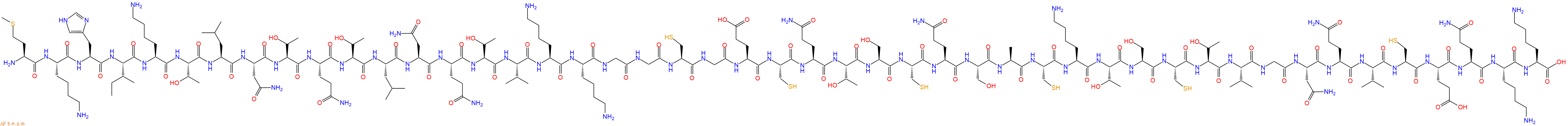 专肽生物产品H2N-Met-Lys-His-Ile-Lys-Thr-Leu-Asn-Thr-Gln-Thr-Leu-Asn-Gln-Thr-Val-Lys-Lys-Gly-Gly-Cys-Gly-Glu-Cys-Gln-Thr-Ser-Cys-Gln-Ser-Ala-Cys-Lys-Thr-Ser-Cys-Thr-Val-Gly-Asn-Gln-Val-Cys-Glu-Gln-Lys-Lys-OH