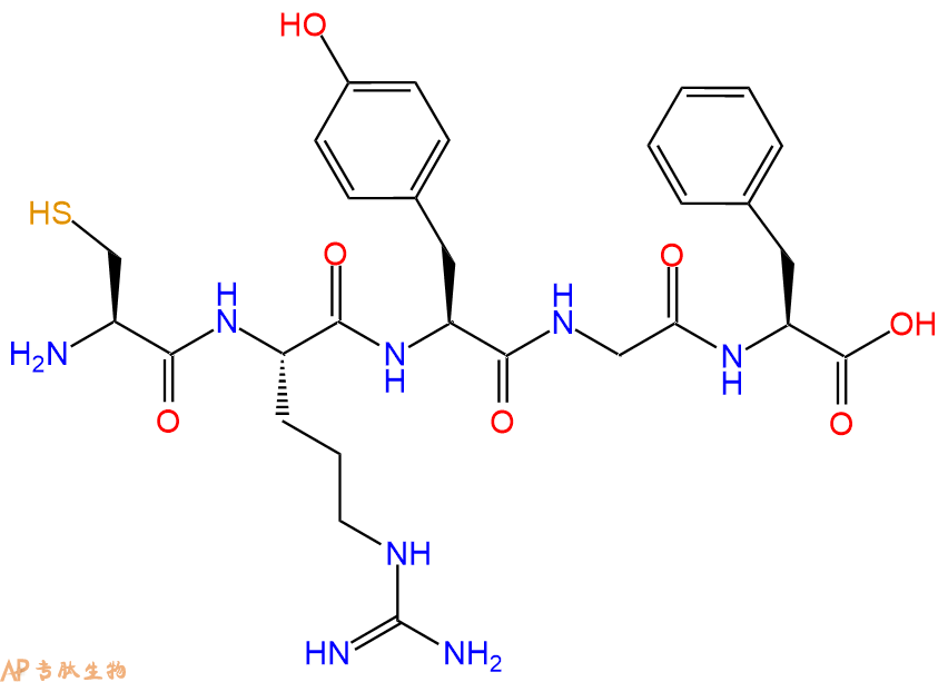 专肽生物产品H2N-Cys-Arg-Tyr-Gly-Phe-OH