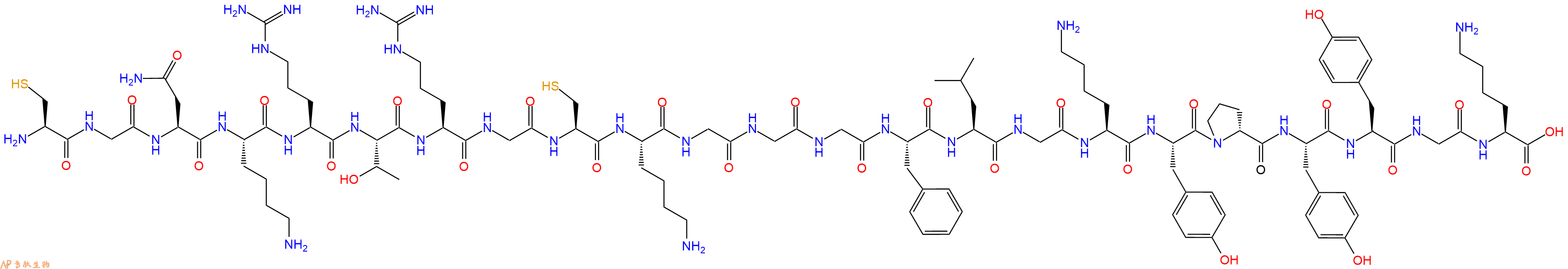 专肽生物产品H2N-Cys-Gly-Asn-Lys-Arg-Thr-Arg-Gly-Cys-Lys-Gly-Gly-Gly-Phe-Leu-Gly-Lys-Tyr-DPro-Tyr-Tyr-Gly-Lys-OH