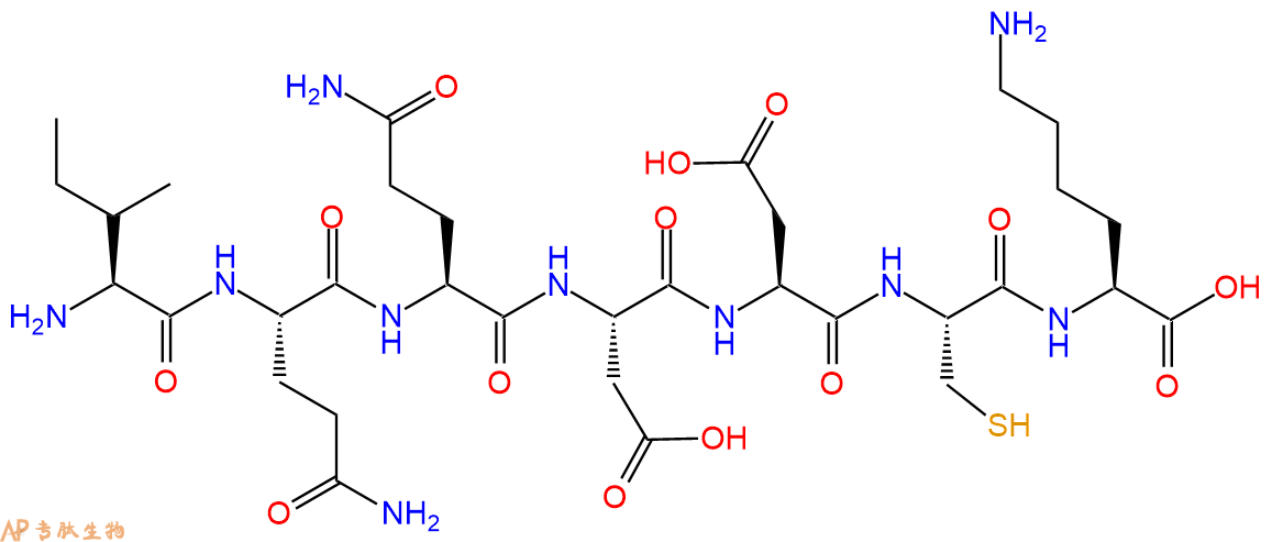 专肽生物产品H2N-Ile-Gln-Gln-Asp-Asp-Cys-Lys-OH