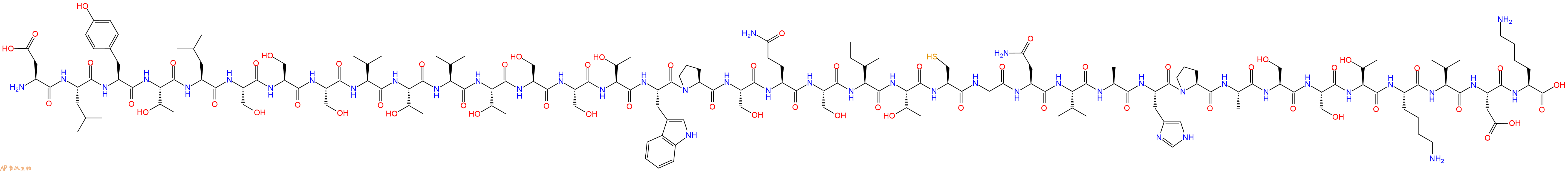 专肽生物产品H2N-Asp-Leu-Tyr-Thr-Leu-Ser-Ser-Ser-Val-Thr-Val-Thr-Ser-Ser-Thr-Trp-Pro-Ser-Gln-Ser-Ile-Thr-Cys-Gly-Asn-Val-Ala-His-Pro-Ala-Ser-Ser-Thr-Lys-Val-Asp-Lys-OH