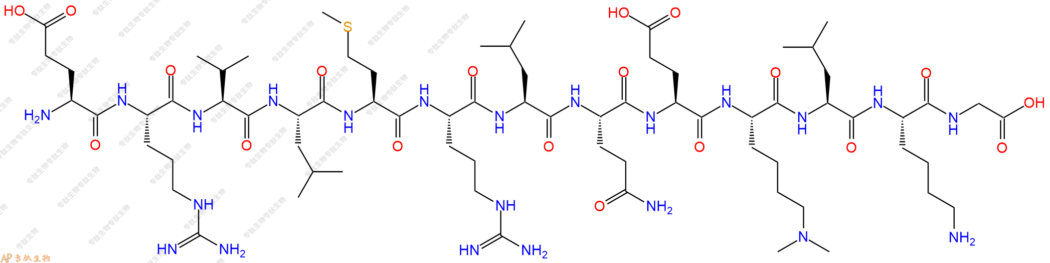 专肽生物产品H2N-Glu-Arg-Val-Leu-Met-Arg-Leu-Gln-Glu-Lys(Me)2-Leu-Lys-Gly-OH