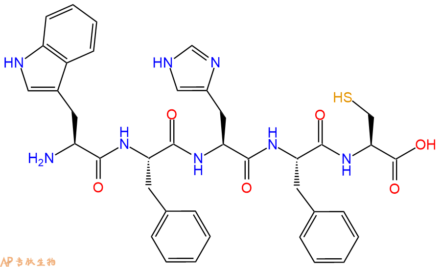专肽生物产品H2N-Trp-Phe-His-Phe-Cys-OH