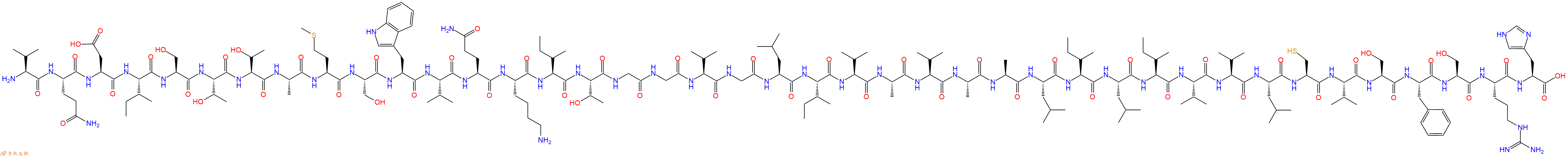 专肽生物产品H2N-Val-Gln-Asp-Ile-Ser-Thr-Thr-Ala-Met-Ser-Trp-Val-Gln-Lys-Ile-Thr-Gly-Gly-Val-Gly-Leu-Ile-Val-Ala-Val-Ala-Ala-Leu-Ile-Leu-Ile-Val-Val-Leu-Cys-Val-Ser-Phe-Ser-Arg-His-OH