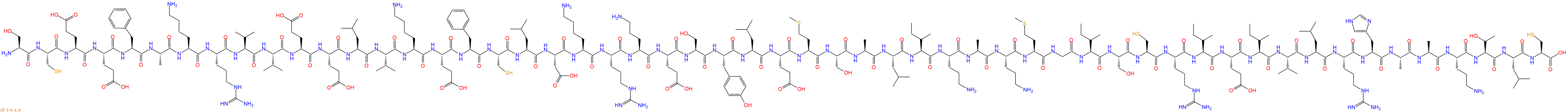 专肽生物产品H2N-Ser-Cys-Glu-Glu-Phe-Ala-Lys-Arg-Val-Val-Glu-Glu-Leu-Val-Lys-Glu-Phe-Cys-Leu-Asp-Lys-Arg-Orn-Glu-Ser-Tyr-Leu-Glu-Met-Ser-Ala-Leu-Ile-Orn-Ala-Orn-Met-Gly-Ile-Ser-Cys-Arg-Ile-Glu-Ile-Val-Leu-Arg-His-Ala-Ala-Orn-Thr-Leu-Cys-OH