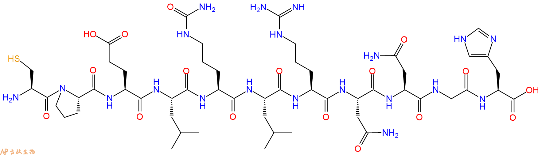 专肽生物产品H2N-Cys-Pro-Glu-Leu-Cit-Leu-Arg-Asn-Asn-Gly-His-OH