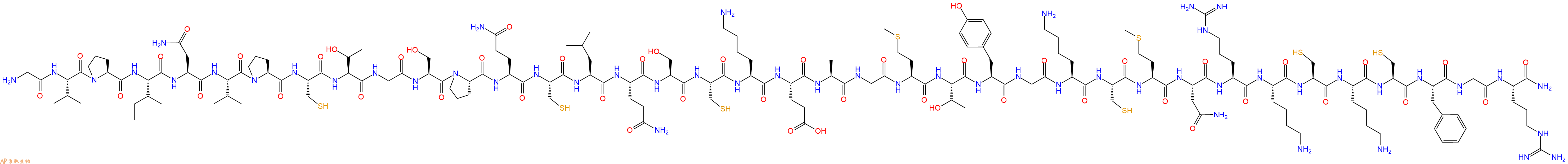 专肽生物产品H2N-Gly-Val-Pro-Ile-Asn-Val-Pro-Cys-Thr-Gly-Ser-Pro-Gln-Cys-Leu-Gln-Ser-Cys-Lys-Glu-Ala-Gly-Met-Thr-Tyr-Gly-Lys-Cys-Met-Asn-Arg-Lys-Cys-Lys-Cys-Phe-Gly-Arg-NH2