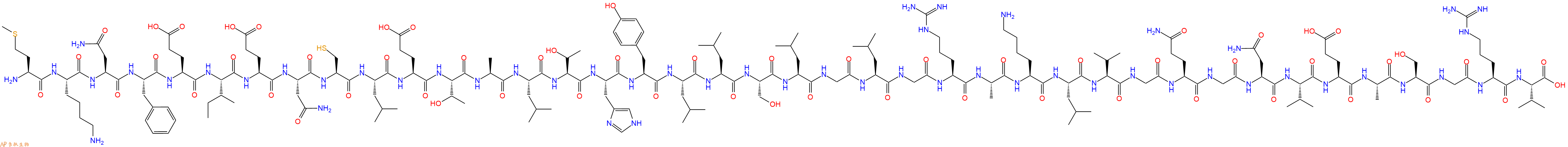 专肽生物产品H2N-Met-Lys-Asn-Phe-Glu-Ile-Glu-Asn-Cys-Leu-Glu-Thr-Ala-Leu-Thr-His-Tyr-Leu-Leu-Ser-Leu-Gly-Leu-Gly-Arg-Ala-Lys-Leu-Val-Gly-Gln-Gly-Asn-Val-Glu-Ala-Ser-Gly-Arg-Val-OH