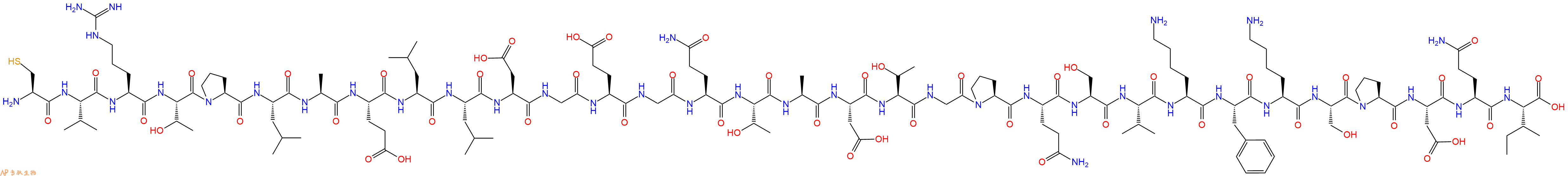 专肽生物产品H2N-Cys-Val-Arg-Thr-Pro-Leu-Ala-Glu-Leu-Leu-Asp-Gly-Glu-Gly-Gln-Thr-Ala-Asp-Thr-Gly-Pro-Gln-Ser-Val-Lys-Phe-Lys-Ser-Pro-Asp-Gln-Ile-OH