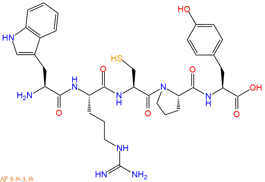 专肽生物产品H2N-Trp-Arg-Cys-Pro-Tyr-OH