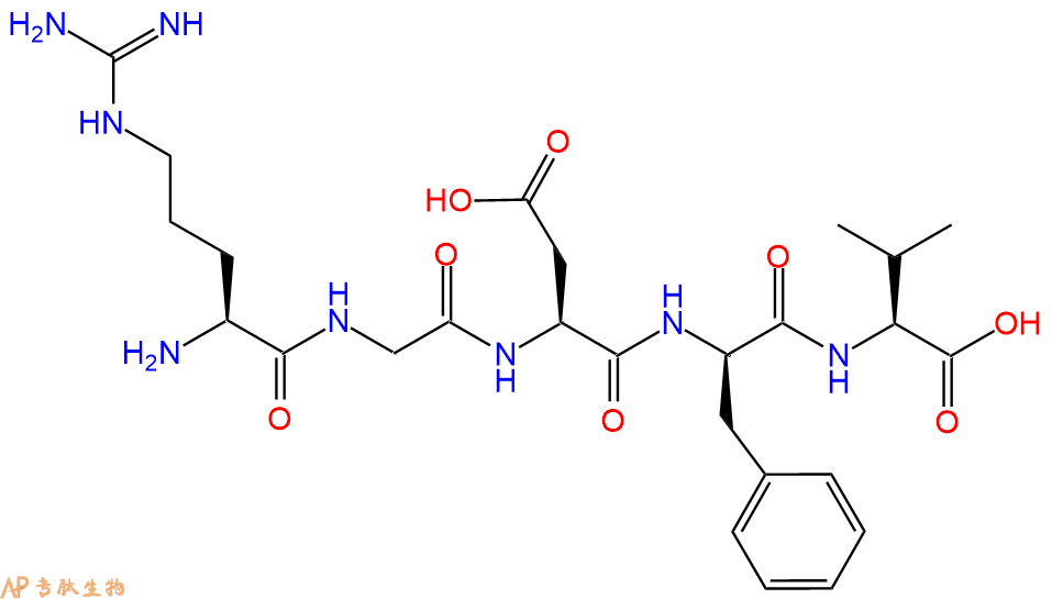 专肽生物产品H2N-Arg-Gly-Asp-DPhe-Val-OH