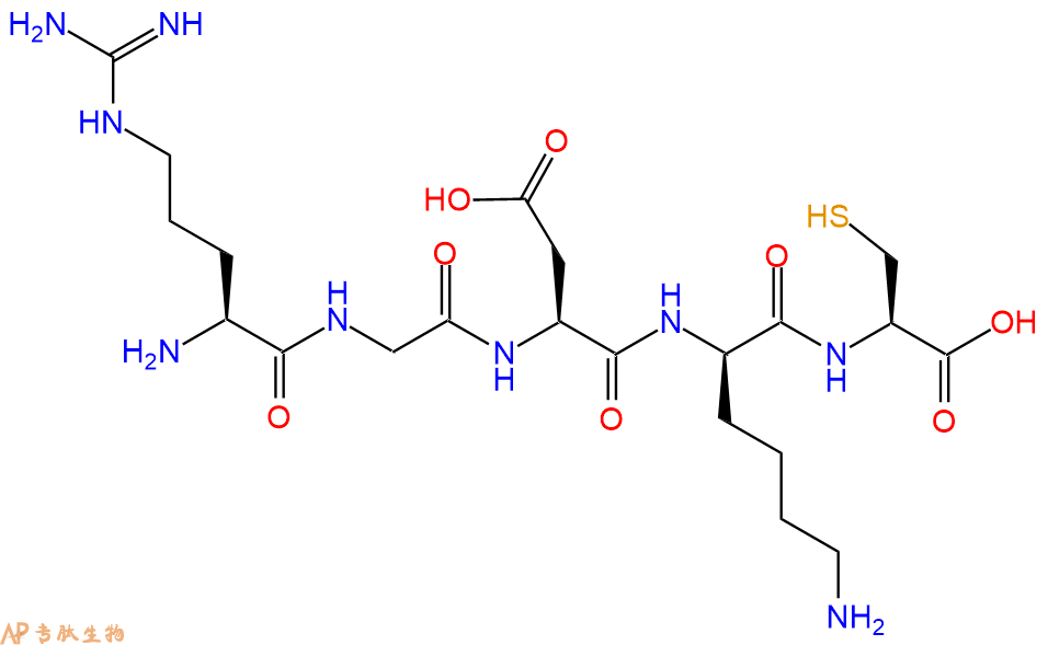 专肽生物产品H2N-Arg-Gly-Asp-DLys-Cys-OH