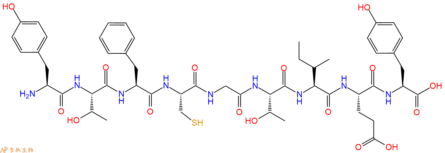 专肽生物产品H2N-Tyr-Thr-Phe-Cys-Gly-Thr-Ile-Glu-Tyr-OH