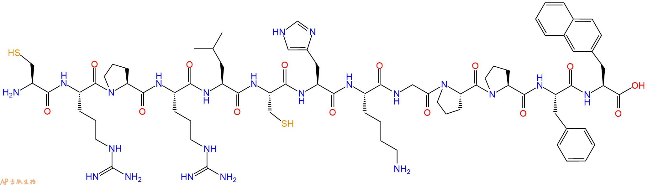 专肽生物产品H2N-Cys-Arg-Pro-Arg-Leu-Cys-His-Lys-Gly-Pro-Pro-Phe-2Nal-OH