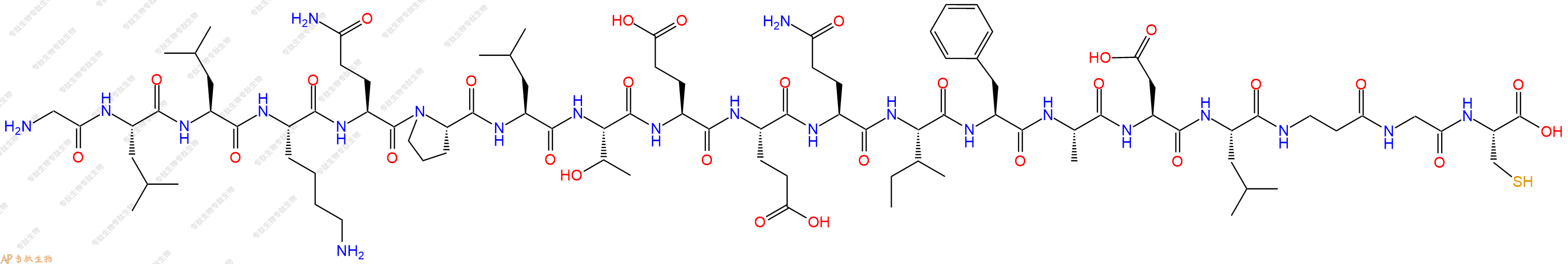 专肽生物产品H2N-Gly-Leu-Leu-Lys-Gln-Pro-Leu-Thr-Glu-Glu-Gln-Ile-Phe-Ala-Asp-Leu-βAla-Gly-Cys-OH