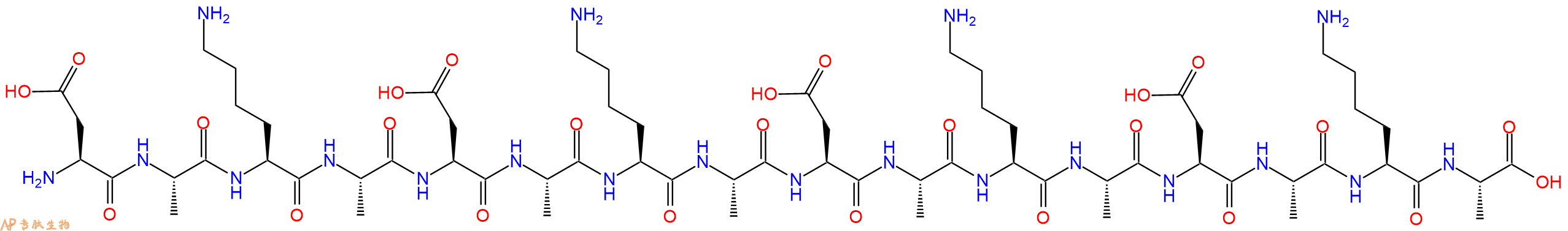 专肽生物产品H2N-Asp-Ala-Lys-Ala-Asp-Ala-Lys-Ala-Asp-Ala-Lys-Ala-Asp-Ala-Lys-Ala-OH