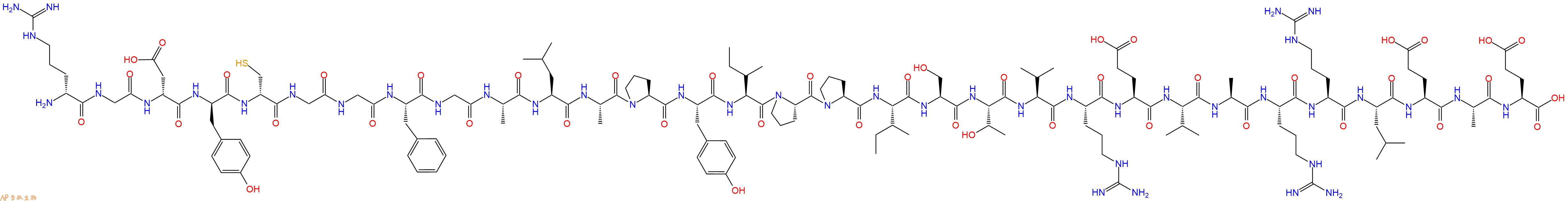 专肽生物产品H2N-DArg-Gly-DAsp-DTyr-DCys-Gly-Gly-Phe-Gly-Ala-Leu-Ala-Pro-Tyr-Ile-Pro-Pro-Ile-Ser-Thr-Val-Arg-Glu-Val-Ala-Arg-Arg-Leu-Glu-Ala-Glu-OH