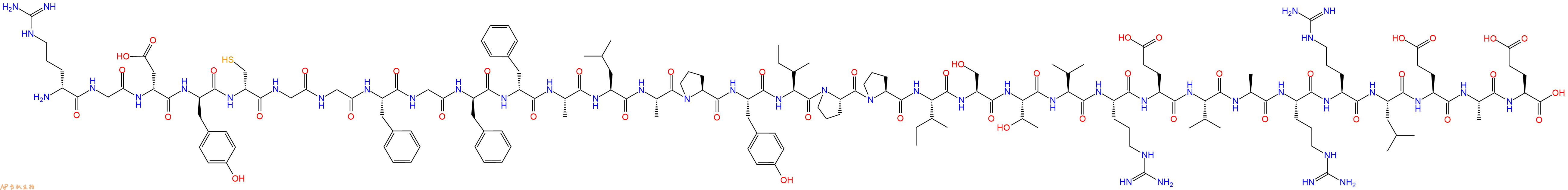 专肽生物产品H2N-DArg-Gly-DAsp-DTyr-DCys-Gly-Gly-Phe-Gly-DPhe-DPhe-Ala-Leu-Ala-Pro-Tyr-Ile-Pro-Pro-Ile-Ser-Thr-Val-Arg-Glu-Val-Ala-Arg-Arg-Leu-Glu-Ala-Glu-OH