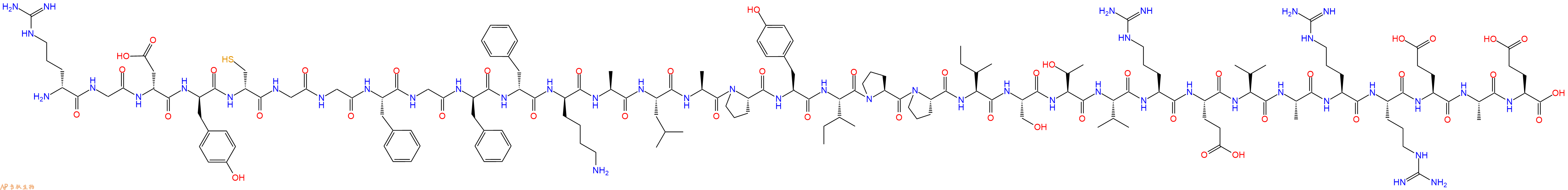 专肽生物产品H2N-DArg-Gly-DAsp-DTyr-DCys-Gly-Gly-Phe-Gly-DPhe-DPhe-DLys-Ala-Leu-Ala-Pro-Tyr-Ile-Pro-Pro-Ile-Ser-Thr-Val-Arg-Glu-Val-Ala-Arg-Arg-Glu-Ala-Glu-OH