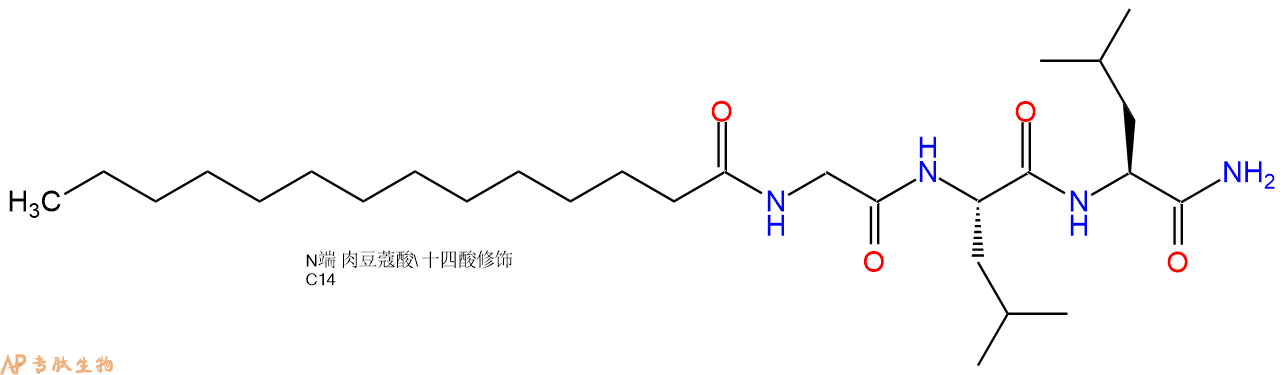 专肽生物产品Myristicacid-Gly-Leu-Leu-NH2