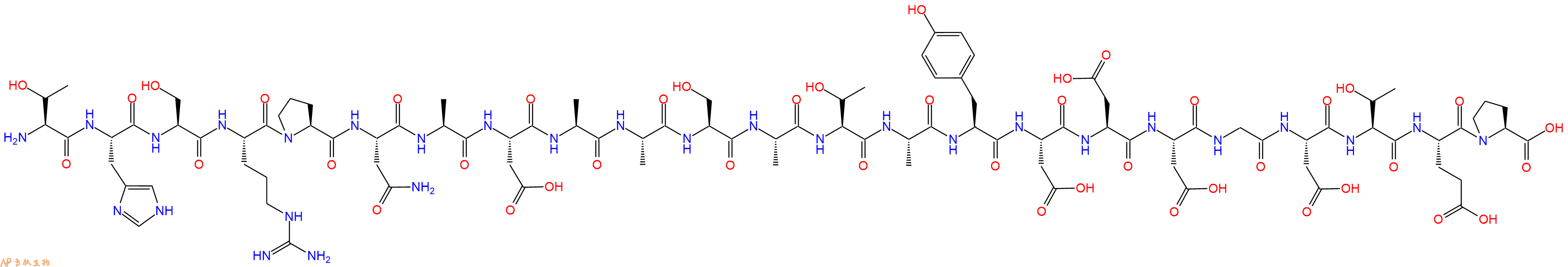 专肽生物产品H2N-Thr-His-Ser-Arg-Pro-Asn-Ala-Asp-Ala-Ala-Ser-Ala-Thr-Ala-Tyr-Asp-Asp-Asp-Gly-Asp-Thr-Glu-Pro-OH