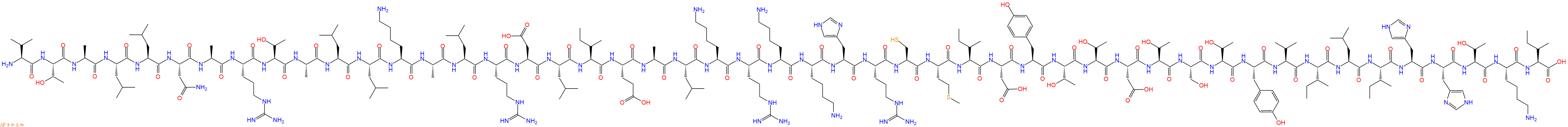 专肽生物产品H2N-Val-Thr-Ala-Leu-Leu-Asn-Ala-Arg-Thr-Ala-Leu-Leu-Lys-Ala-Leu-Arg-Asp-Leu-Ile-Glu-Ala-Leu-Lys-Arg-Lys-Lys-His-Arg-Cys-Met-Ile-Asp-Tyr-Thr-Thr-Asp-Thr-Ser-Thr-Tyr-Val-Ile-Leu-Ile-His-His-Thr-Lys-Ile-OH