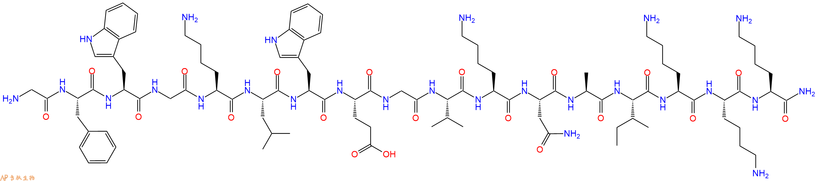 专肽生物产品H2N-Gly-Phe-Trp-Gly-Lys-Leu-Trp-Glu-Gly-Val-Lys-Asn-Ala-Ile-Lys-Lys-Lys-NH2