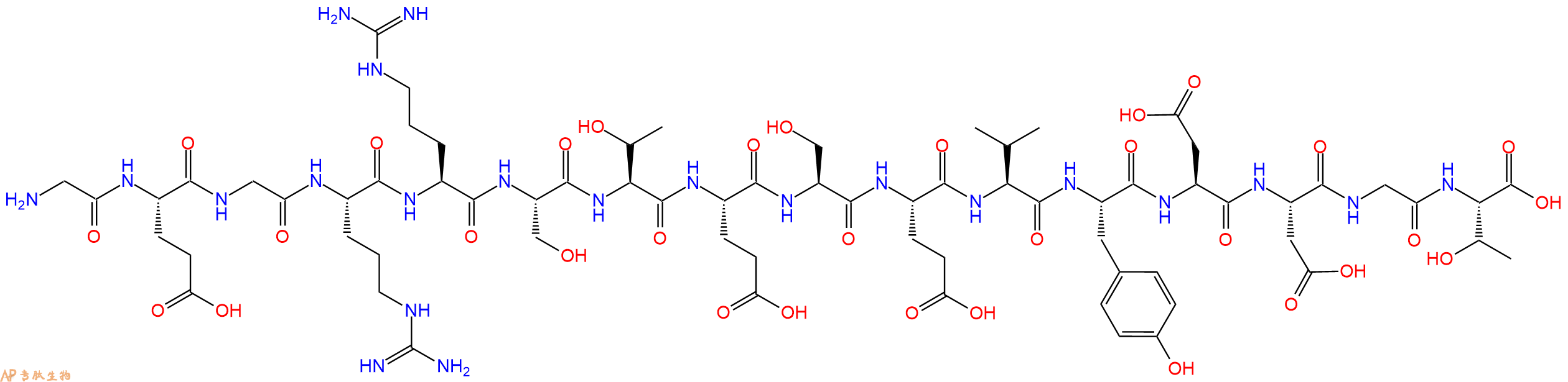 专肽生物产品H2N-Gly-Glu-Gly-Arg-Arg-Ser-Thr-Glu-Ser-Glu-Val-Tyr-Asp-Asp-Gly-Thr-OH