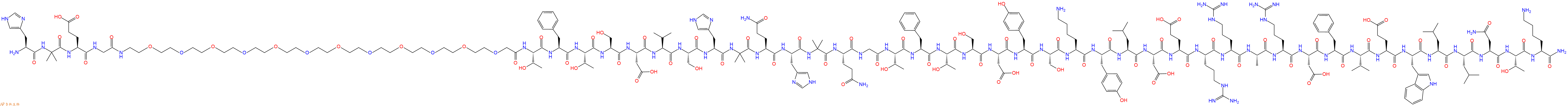 专肽生物产品His-Aib-Glu-Gly-PEG12-Thr-Phe-Thr-Ser-Asp-Val-Ser-His-Aib-Gln-His-Aib-Gln-Gly-Thr-Phe-Thr-Ser-Asp-Tyr-Ser-Lys-Tyr-Leu-Asp-Glu-Arg-Arg-Ala-Arg-Asp-Phe-Val-Glu-Trp-Leu-Leu-Asn-Thr-Lys-NH2