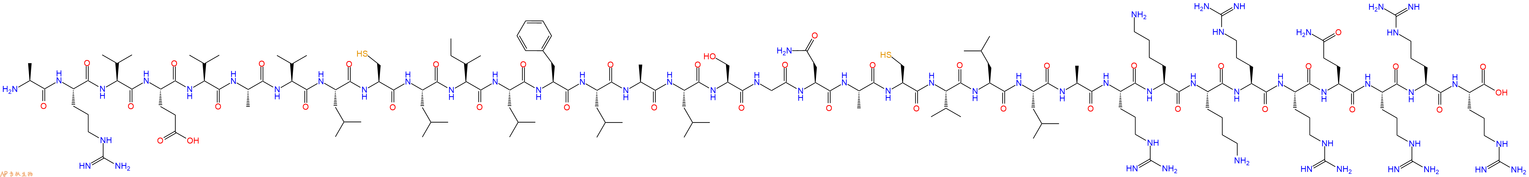 专肽生物产品H2N-Ala-Arg-Val-Glu-Val-Ala-Val-Leu-Cys-Leu-Ile-Leu-Phe-Leu-Ala-Leu-Ser-Gly-Asn-Ala-Cys-Val-Leu-Leu-Ala-Arg-Lys-Lys-Arg-Arg-Gln-Arg-Arg-Arg-OH