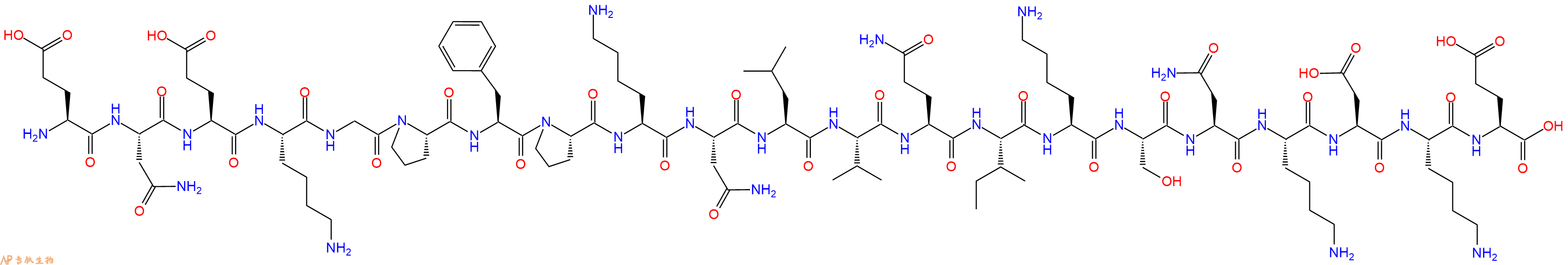 专肽生物产品H2N-Glu-Asn-Glu-Lys-Gly-Pro-Phe-Pro-Lys-Asn-Leu-Val-Gln-Ile-Lys-Ser-Asn-Lys-Asp-Lys-Glu-OH