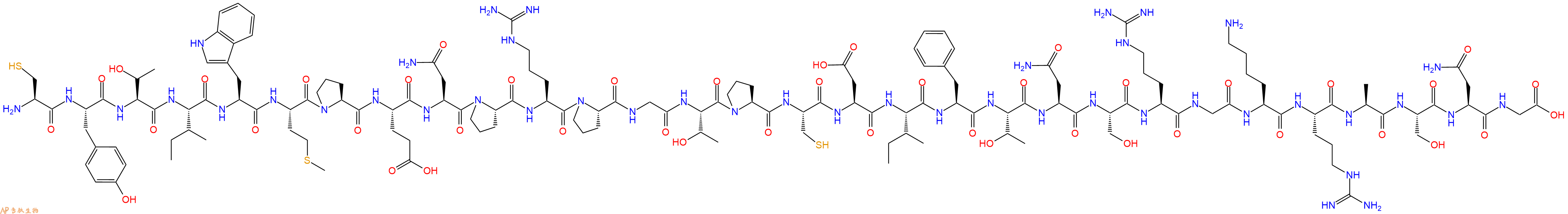 专肽生物产品荧光标记狂犬病病毒肽Rabies Virus Glycoprotein、Cys-RVG peptide、Cys-RVG29、Cys-RVG-29