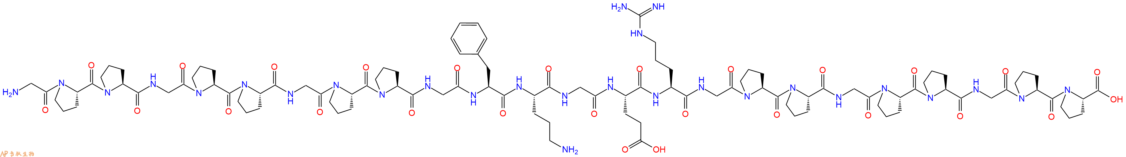 专肽生物产品H2N-Gly-Pro-Pro-Gly-Pro-Pro-Gly-Pro-Pro-Gly-Phe-Orn-Gly-Glu-Arg-Gly-Pro-Pro-Gly-Pro-Pro-Gly-Pro-Pro-OH