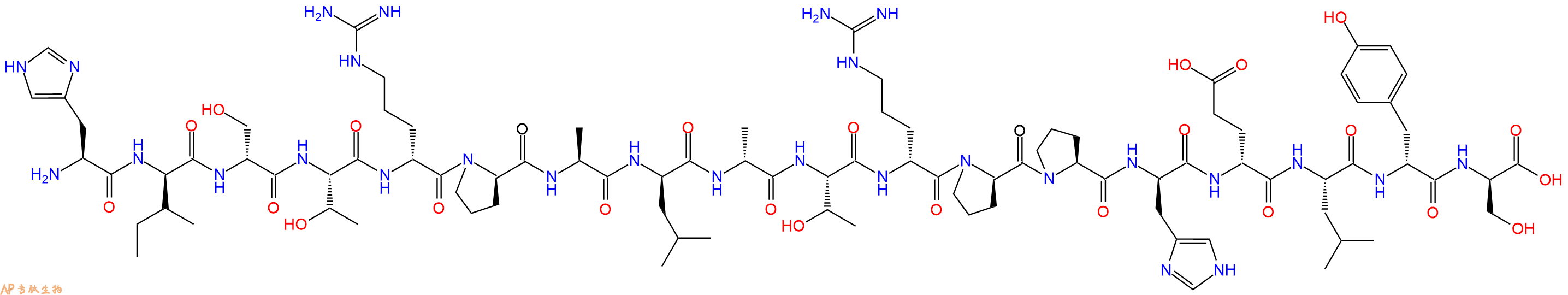 专肽生物产品H2N-His-DIle-DSer-Thr-DArg-DPro-Ala-DLeu-DAla-Thr-DArg-DPro-Pro-DHis-DGlu-Leu-DTyr-DSer-OH