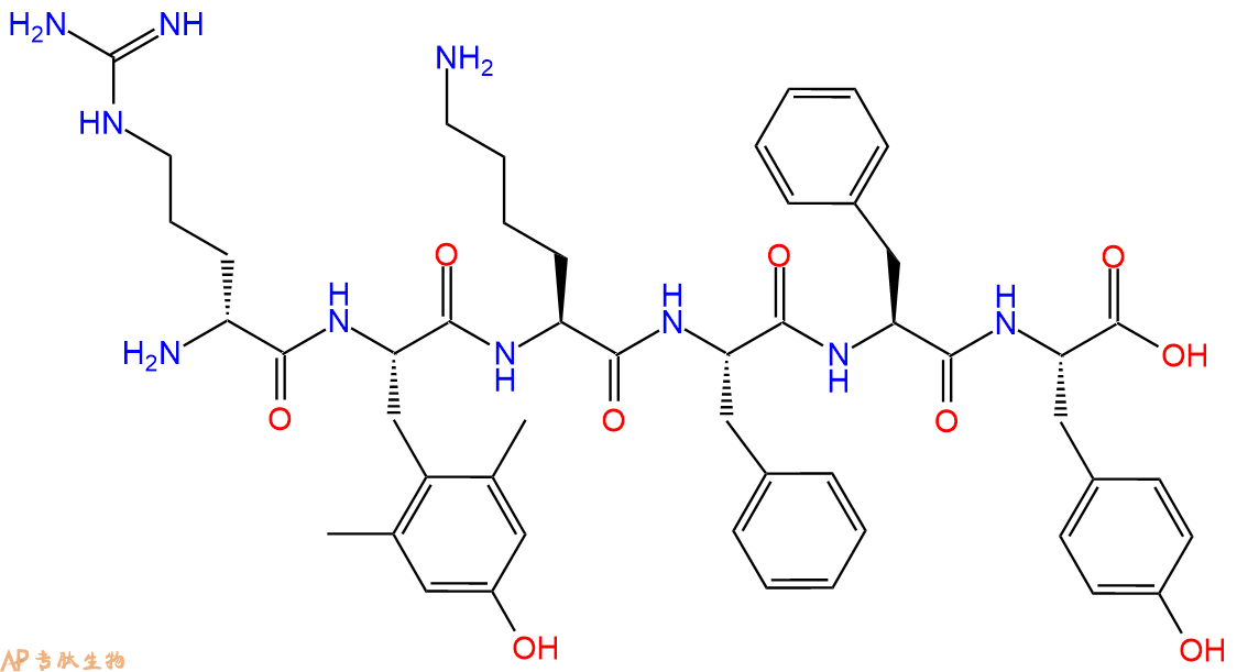 专肽生物产品H2N-DArg-Dmt-Lys-Phe-Phe-Tyr-OH