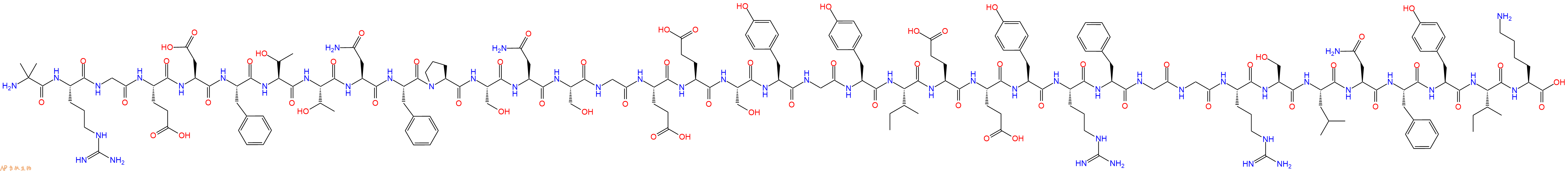 专肽生物产品H2N-Aib-Arg-Gly-Glu-Asp-Phe-Thr-Thr-Asn-Phe-Pro-Ser-Asn-Ser-Gly-Glu-Glu-Ser-Tyr-Gly-Tyr-Ile-Glu-Glu-Tyr-Arg-Phe-Gly-Gly-Arg-Ser-Leu-Asn-Phe-Tyr-Ile-Lys-OH