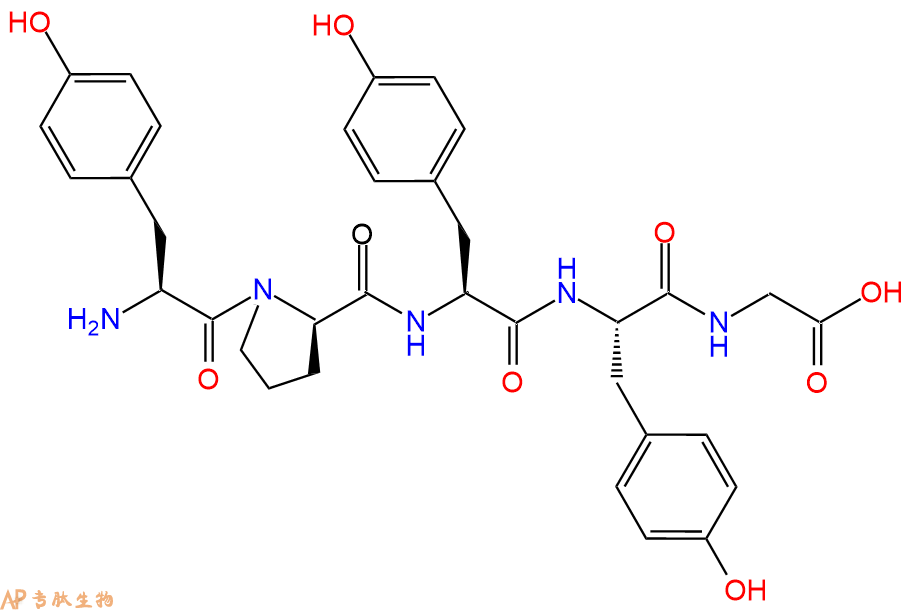 专肽生物产品H2N-Tyr-DPro-Tyr-Tyr-Gly-OH