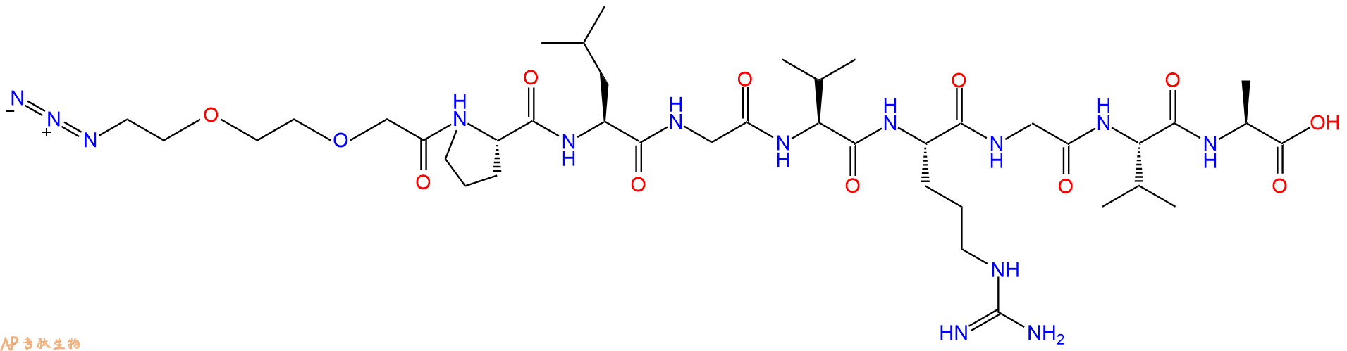 专肽生物产品Azido-PEG2-Pro-Leu-Gly-Val-Arg-Gly-Val-Ala