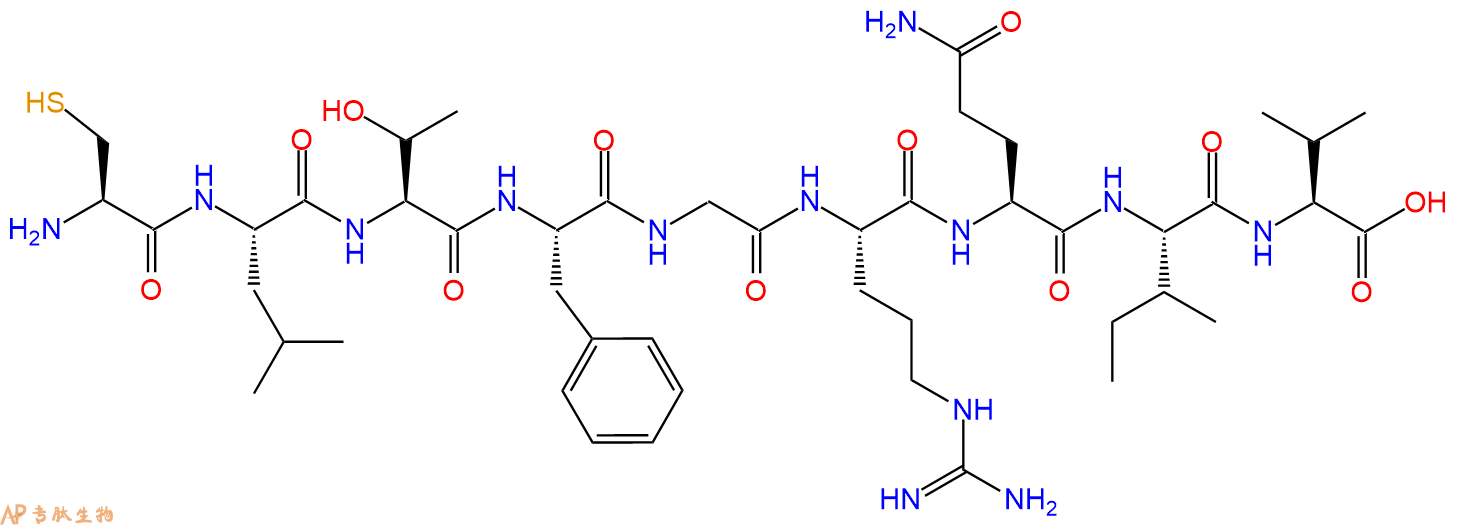 专肽生物产品H2N-Cys-Leu-Thr-Phe-Gly-Arg-Gln-Ile-Val-OH