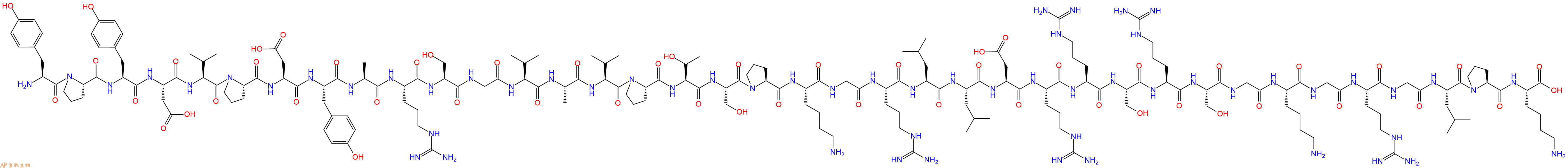 专肽生物产品H2N-Tyr-Pro-Tyr-Asp-Val-Pro-Asp-Tyr-Ala-Arg-Ser-Gly-Val-Ala-Val-Pro-Thr-Ser-Pro-Lys-Gly-Arg-Leu-Leu-Asp-Arg-Arg-Ser-Arg-Ser-Gly-Lys-Gly-Arg-Gly-Leu-Pro-Lys-OH