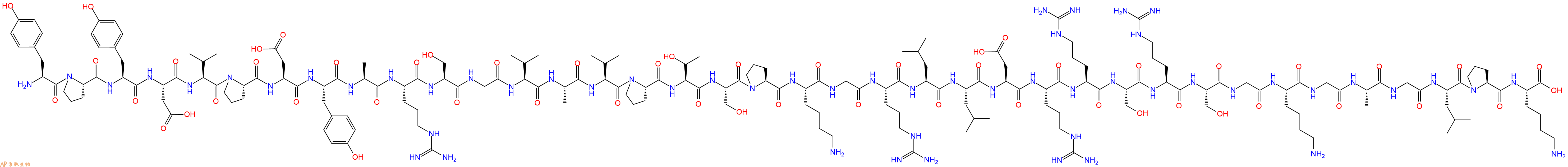 专肽生物产品H2N-Tyr-Pro-Tyr-Asp-Val-Pro-Asp-Tyr-Ala-Arg-Ser-Gly-Val-Ala-Val-Pro-Thr-Ser-Pro-Lys-Gly-Arg-Leu-Leu-Asp-Arg-Arg-Ser-Arg-Ser-Gly-Lys-Gly-Ala-Gly-Leu-Pro-Lys-OH