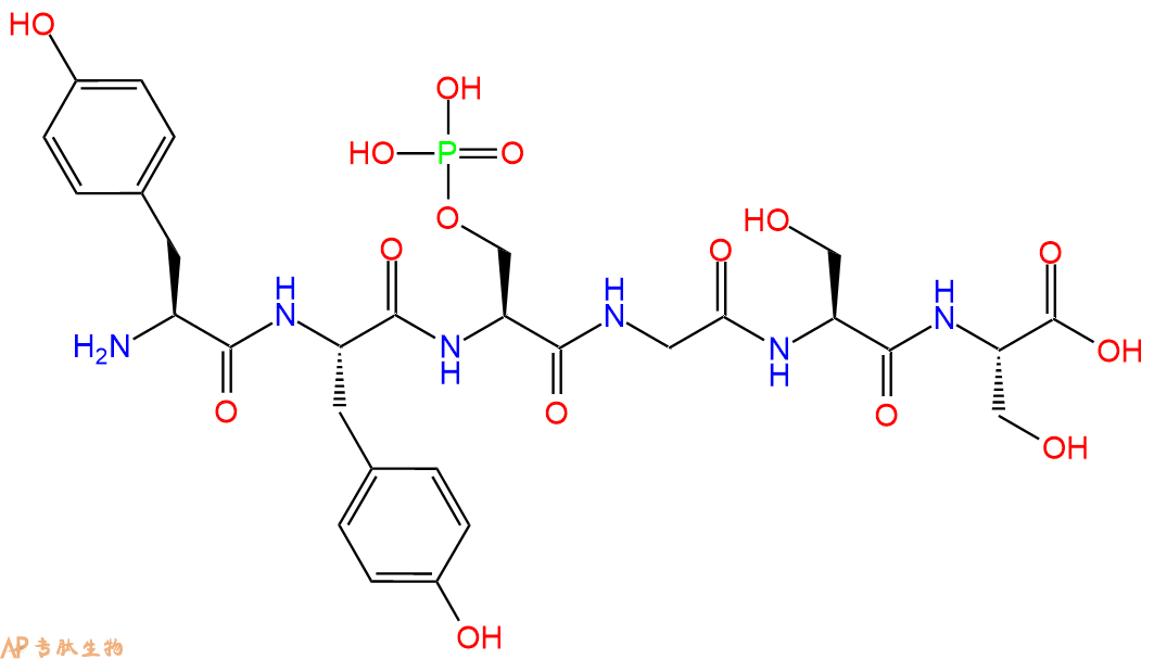 专肽生物产品H2N-Tyr-Tyr-Ser(PO3H2)-Gly-Ser-Ser-OH