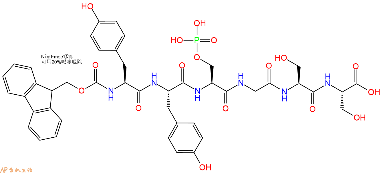 专肽生物产品Fmoc-Tyr-Tyr-Ser(PO3H2)-Gly-Ser-Ser-OH