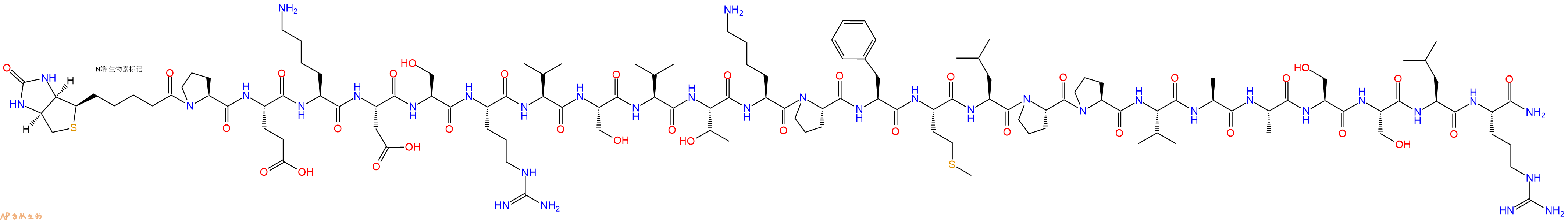 专肽生物产品Biotinyl-Pro-Glu-Lys-Asp-Ser-Arg-Val-Ser-Val-Thr-Lys-Pro-Phe-Met-Leu-Pro-Pro-Val-Ala-Ala-Ser-Ser-Leu-Arg-NH2