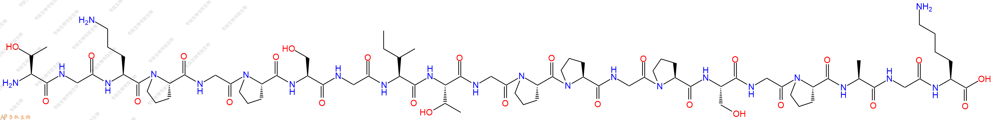 专肽生物产品H2N-Thr-Gly-Orn-Pro-Gly-Pro-Ser-Gly-Ile-Thr-Gly-Pro-Pro-Gly-Pro-Ser-Gly-Pro-Ala-Gly-Lys-OH