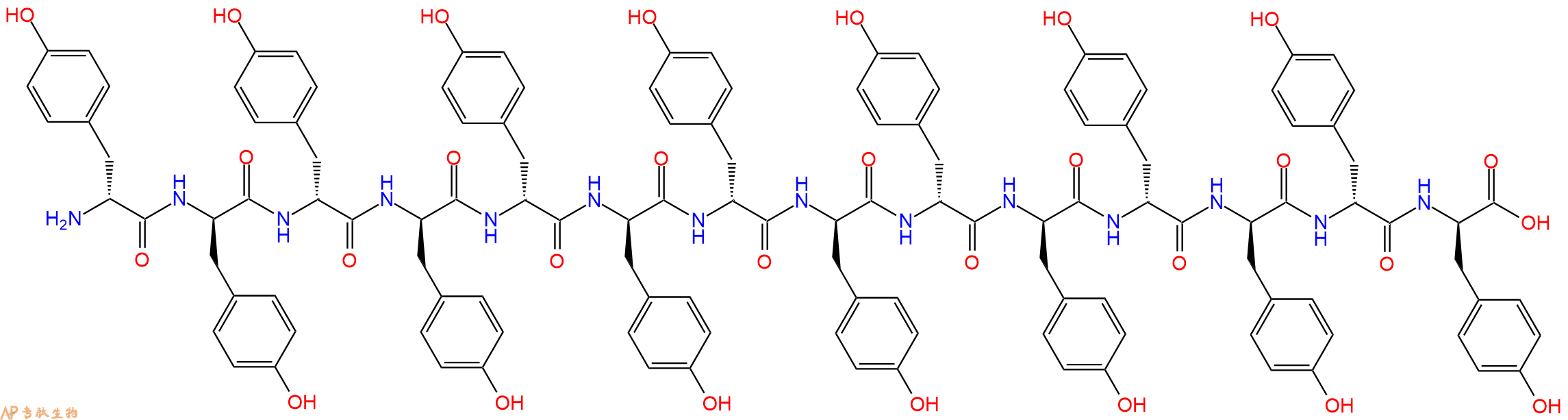 专肽生物产品H2N-DTyr-DTyr-DTyr-DTyr-DTyr-DTyr-DTyr-DTyr-DTyr-DTyr-DTyr-DTyr-DTyr-DTyr-OH