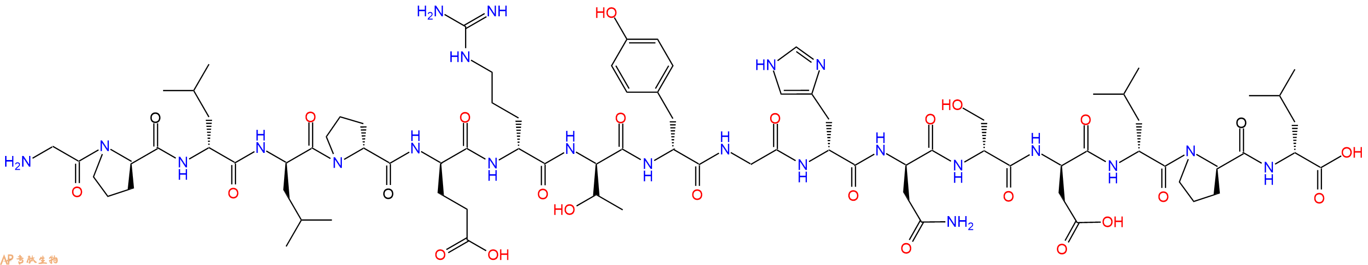 专肽生物产品H2N-Gly-DPro-DLeu-DLeu-DPro-DGlu-DArg-DThr-DTyr-Gly-DHis-DAsn-DSer-DAsp-DLeu-DPro-DLeu-OH