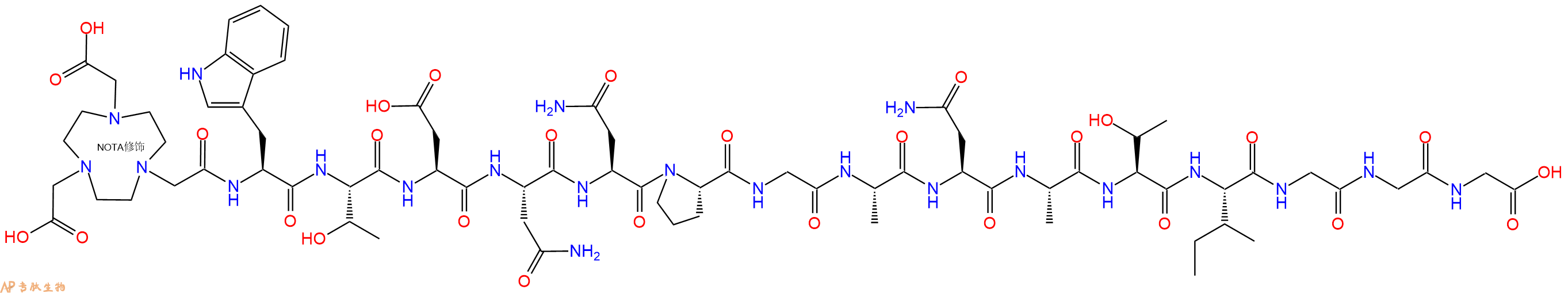 专肽生物产品NOTA-Trp-Thr-Asp-Asn-Asn-Pro-Gly-Ala-Asn-Ala-Thr-Ile-Gly-Gly-Gly-OH