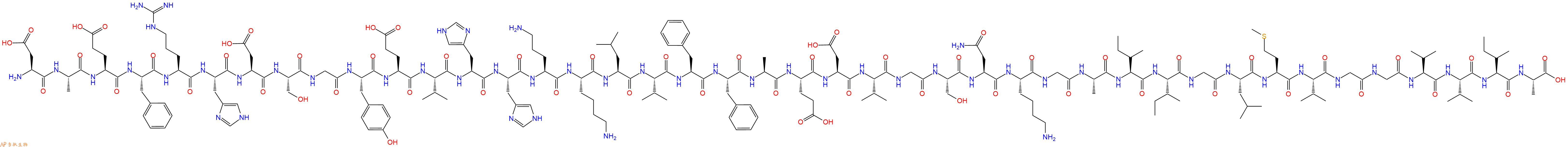 专肽生物产品H2N-Asp-Ala-Glu-Phe-Arg-His-Asp-Ser-Gly-Tyr-Glu-Val-His-His-Orn-Lys-Leu-Val-Phe-Phe-Ala-Glu-Asp-Val-Gly-Ser-Asn-Lys-Gly-Ala-Ile-Ile-Gly-Leu-Met-Val-Gly-Gly-Val-Val-Ile-Ala-OH