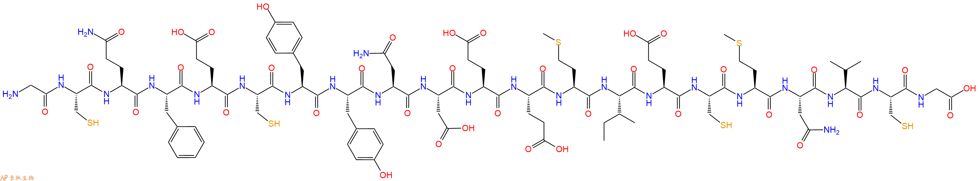 专肽生物产品H2N-Gly-Cys-Gln-Phe-Glu-Cys-Tyr-Tyr-Asn-Asp-Glu-Glu-Met-Ile-Glu-Cys-Met-Asn-Val-Cys-Gly-OH